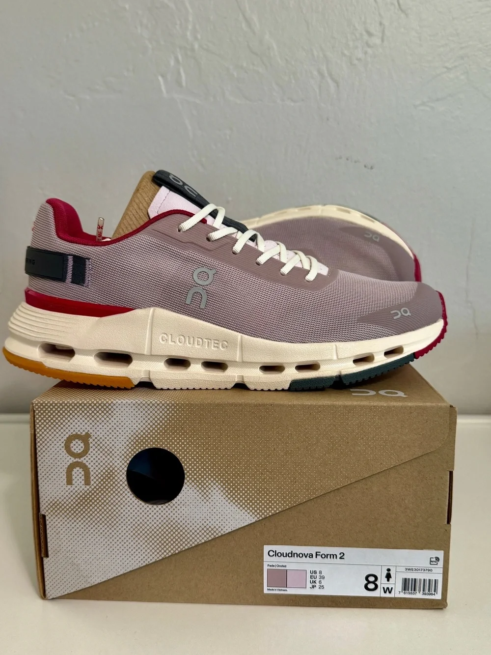 On Cloudnova Form 2 Women's Sneakers in Mauve with Pink Trim